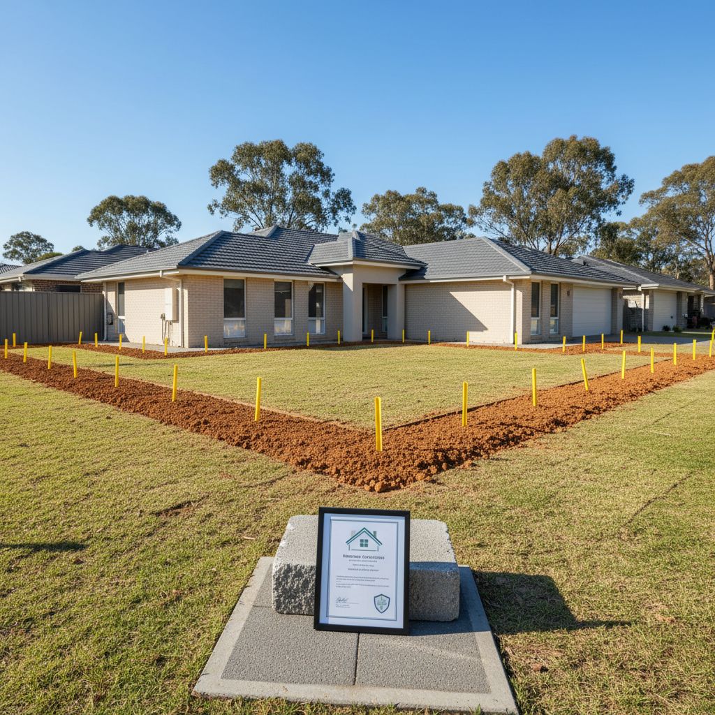 Completed chemical termite barrier around a home